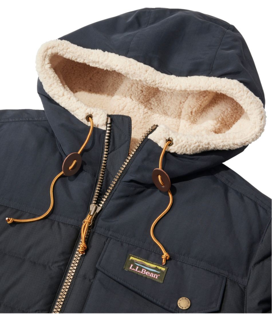 L.L.Bean Sale | Men's Mountain Classic Down Hooded Jacket, Sherpa-Lined