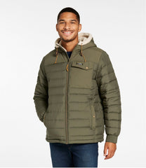L.L.Bean Sale | Men's Mountain Classic Down Hooded Jacket, Sherpa-Lined