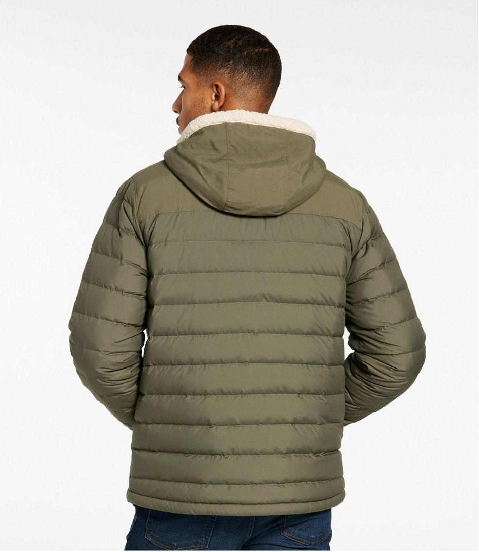 L.L.Bean Sale | Men's Mountain Classic Down Hooded Jacket, Sherpa-Lined