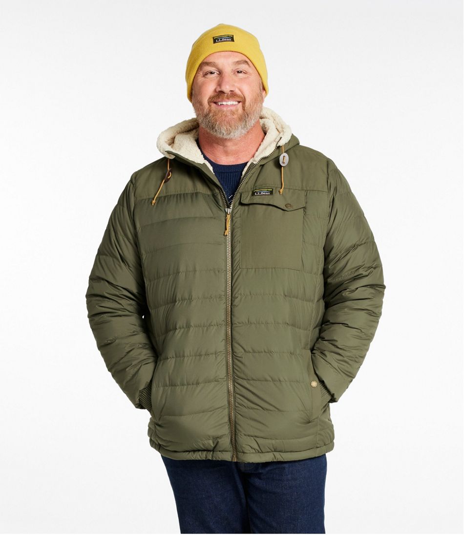 L.L.Bean Sale | Men's Mountain Classic Down Hooded Jacket, Sherpa-Lined