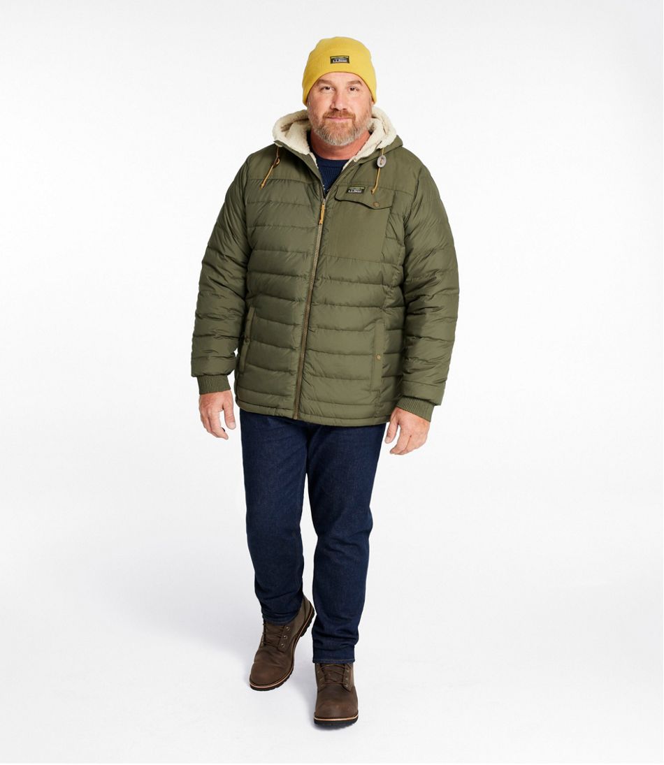 L.L.Bean Sale | Men's Mountain Classic Down Hooded Jacket, Sherpa-Lined
