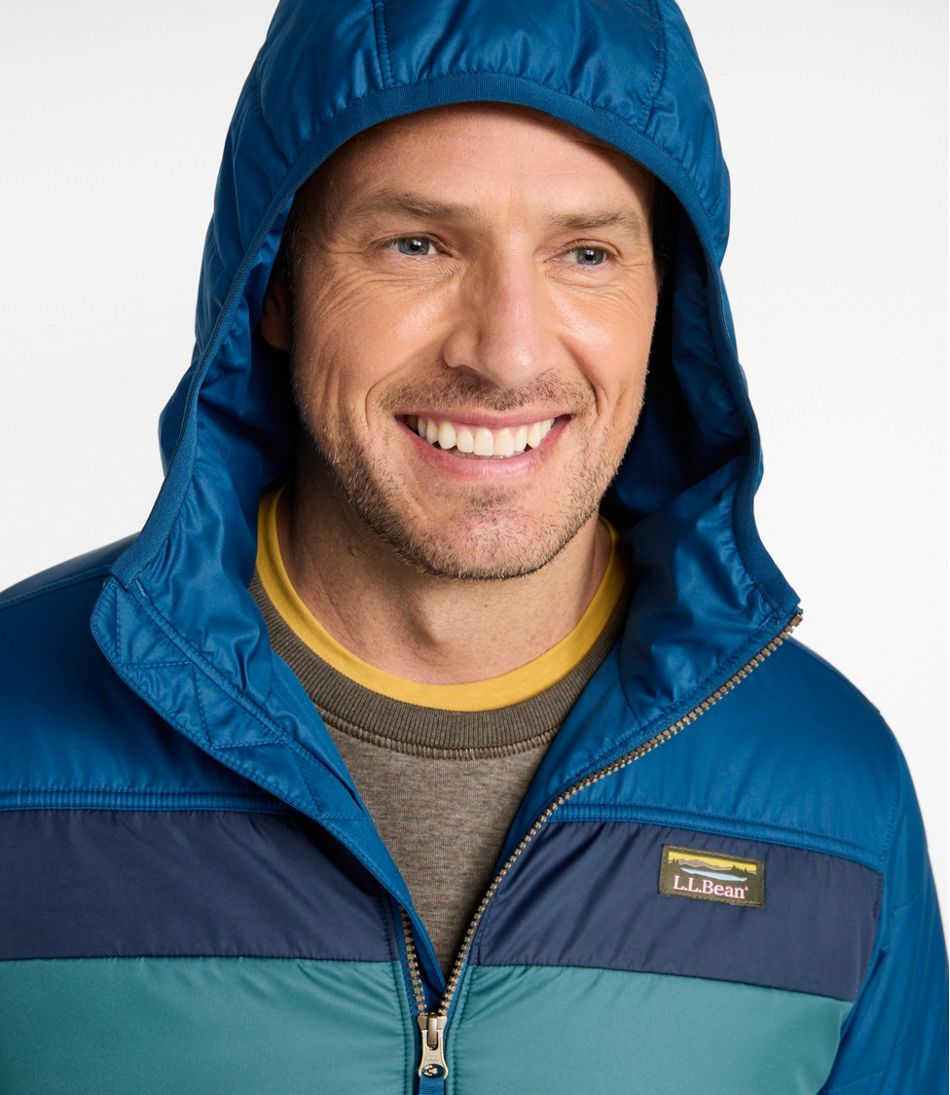 L.L.Bean Outlet | Men's Mountain Classic Puffer Hooded Jacket, Colorblock