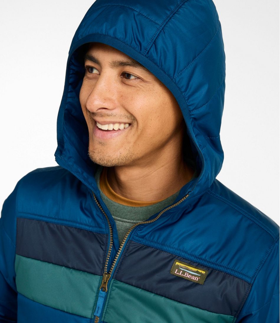 L.L.Bean Outlet | Men's Mountain Classic Puffer Hooded Jacket, Colorblock