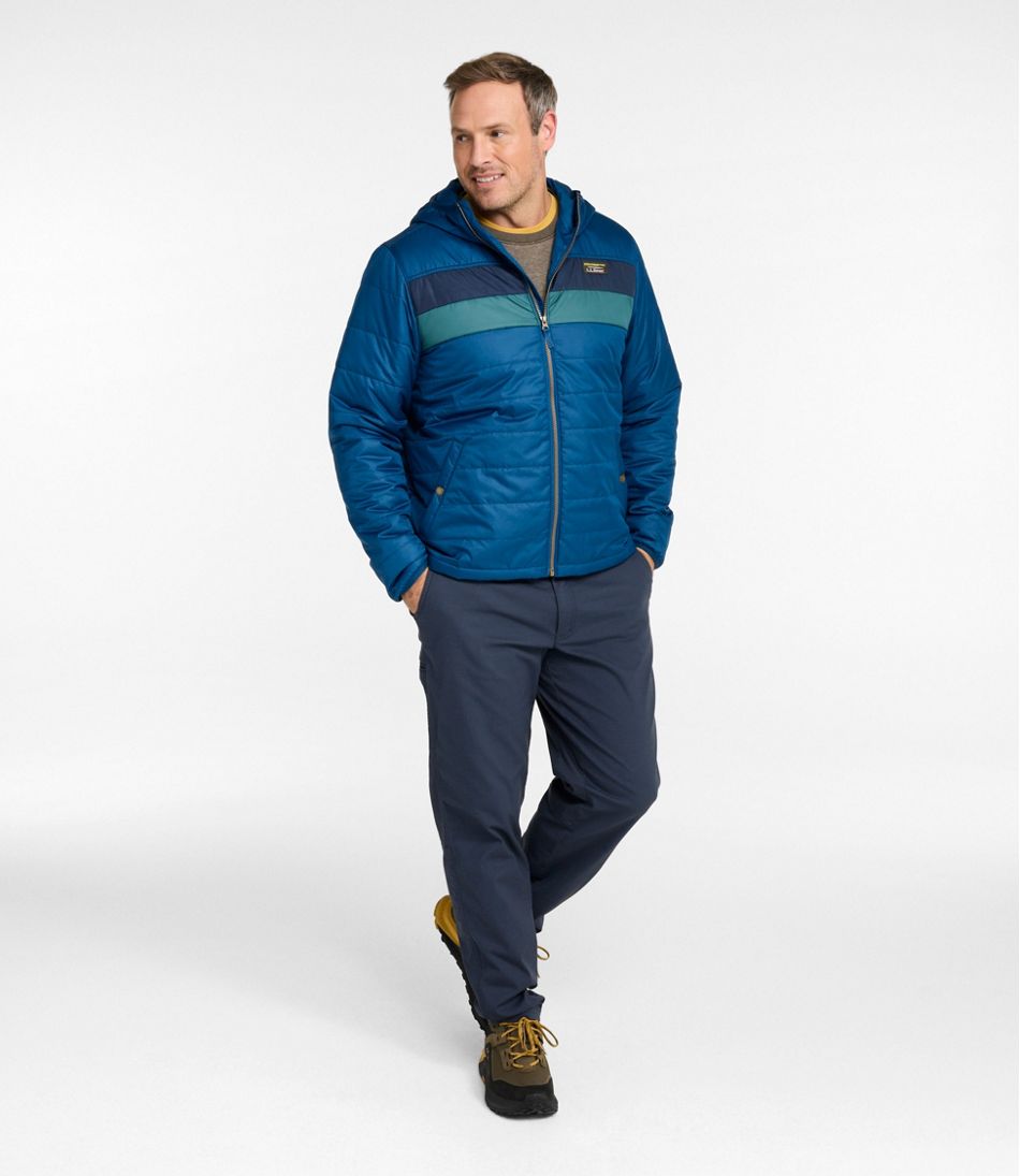 L.L.Bean Outlet | Men's Mountain Classic Puffer Hooded Jacket, Colorblock