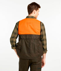L.L.Bean Outlet | Men's Double L Waxed-Cotton Upland Vest, Hunter Orange