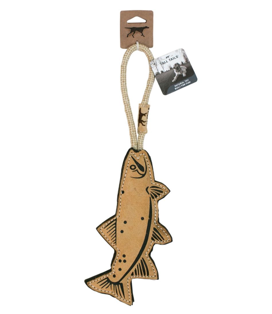 L.L.Bean Discount | Natural Leather and Wool Fish Dog Tug Toy