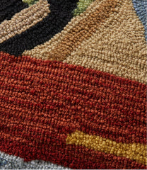L.L.Bean | Indoor/Outdoor Hooked Pillow, Dogs in Canoe