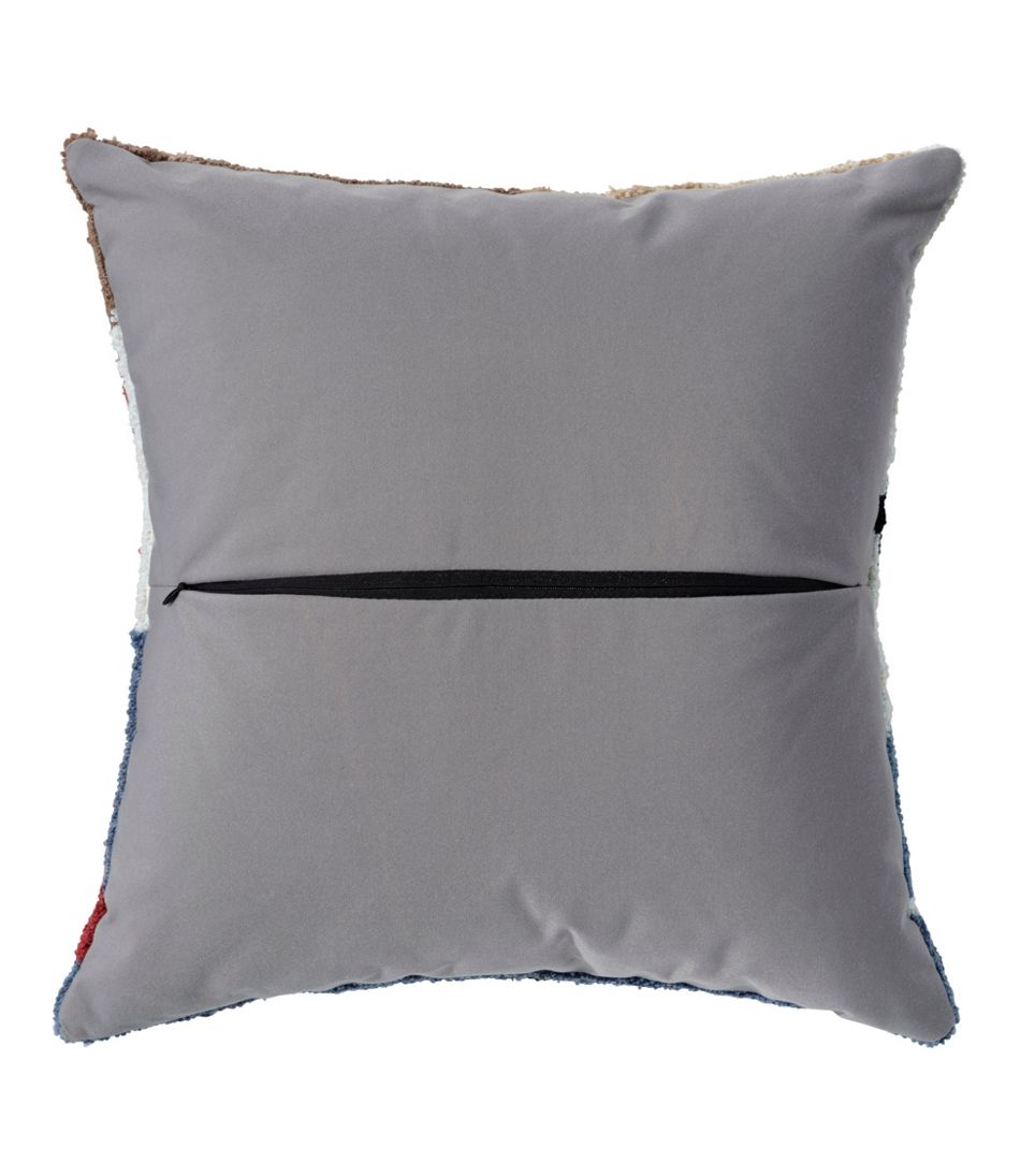 L.L.Bean Discount | Indoor/Outdoor Hooked Pillow, Dogs Skiing