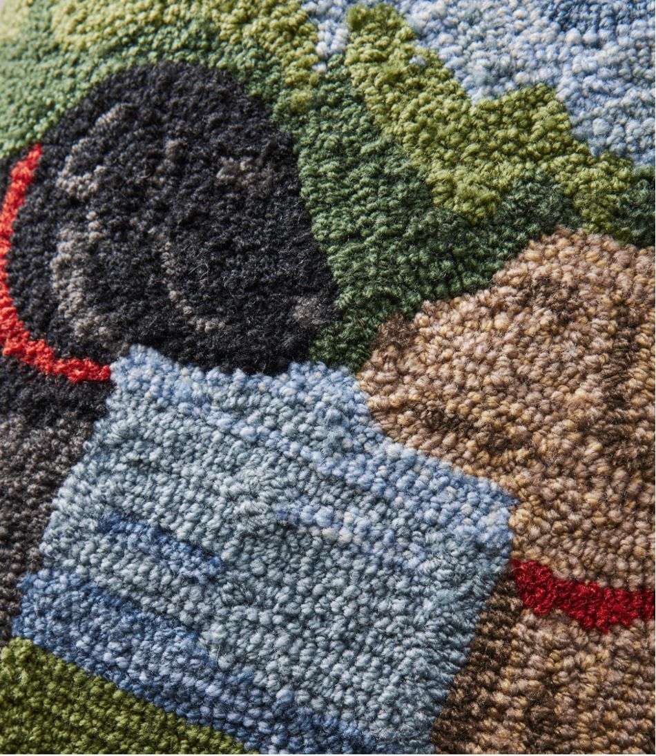L.L.Bean For Sale | Indoor/Outdoor Hooked Pillow, Mountain Dogs
