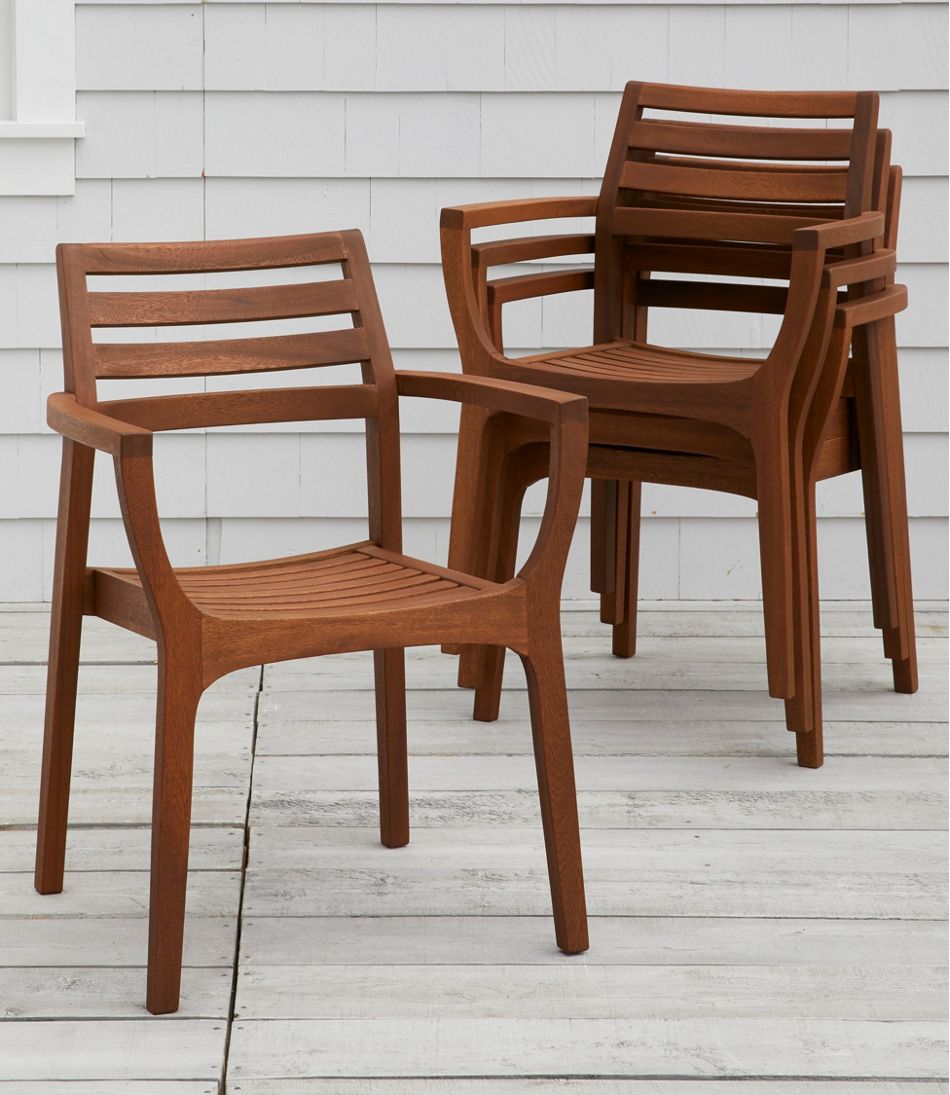 L.L.Bean US | Eucalyptus Stacking Chairs, Set of Four