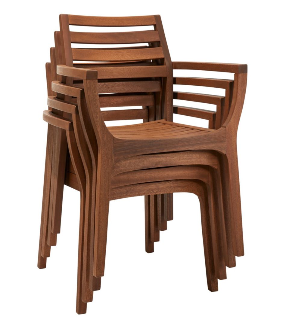 L.L.Bean US | Eucalyptus Stacking Chairs, Set of Four