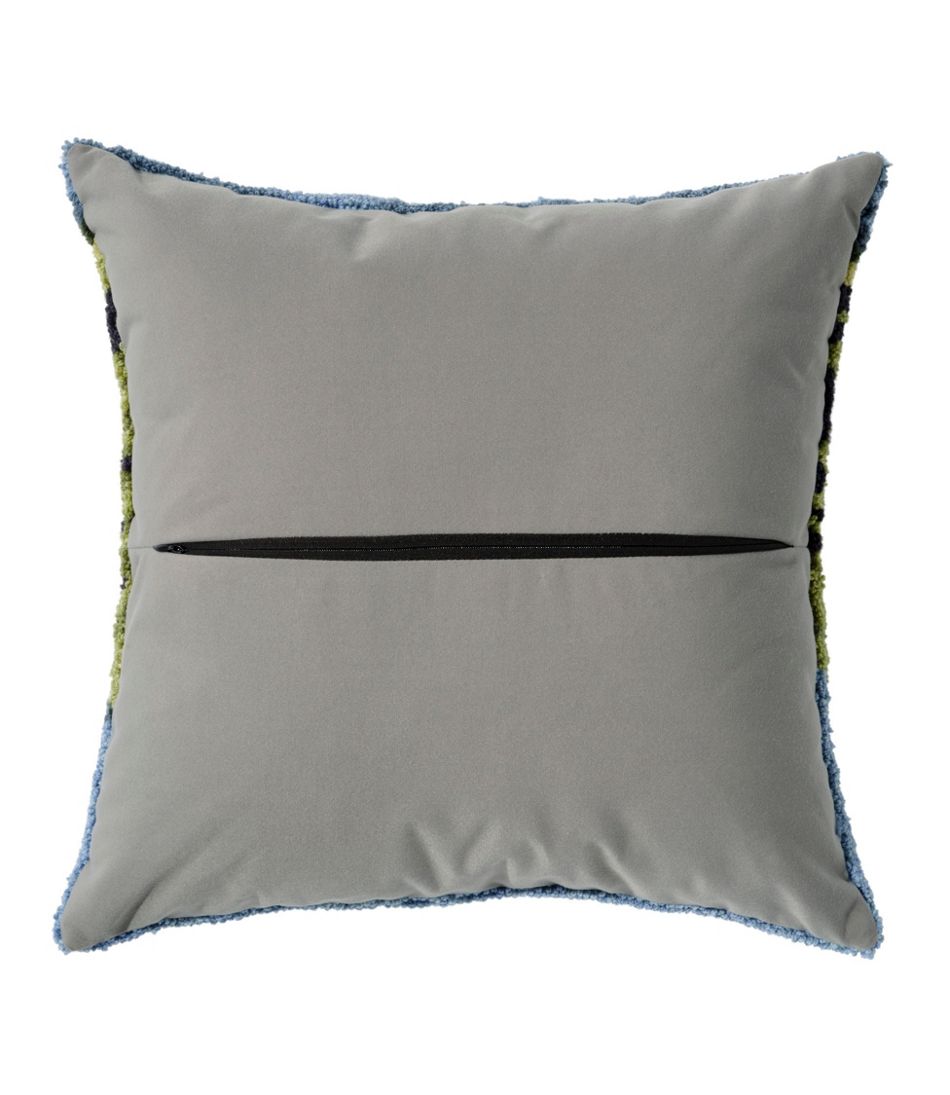 L.L.Bean Sale | Indoor/Outdoor Hooked Pillow, Lakeside Mountain Scene