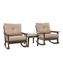 L.L.Bean Discount | All-Weather Patio Rocker Set with Side Table, Mahogany