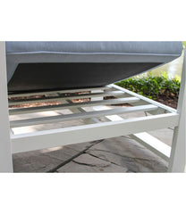 L.L.Bean On Sale | White Aluminum Deep Seating Armchair with Blue Cushions, Set of Two