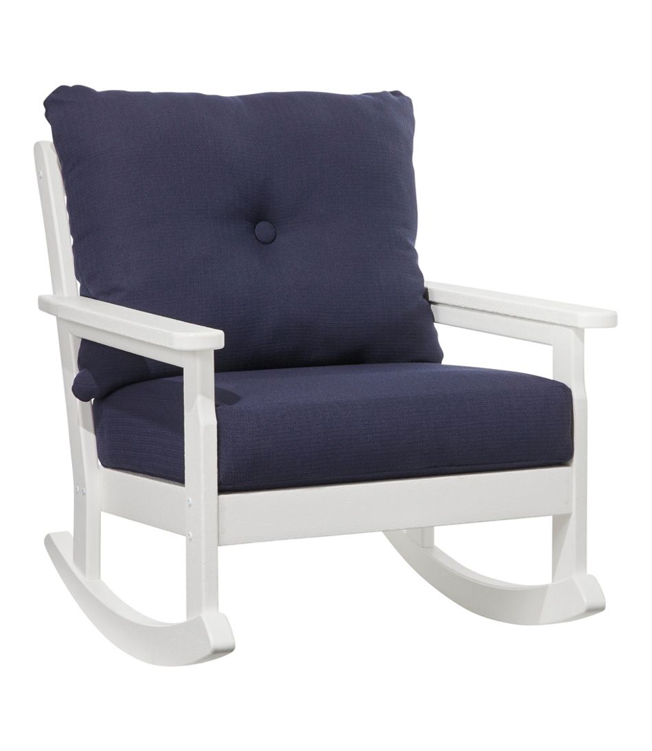 L.L.Bean Discount | All-Weather Patio Rocker with Textured Cushion, White