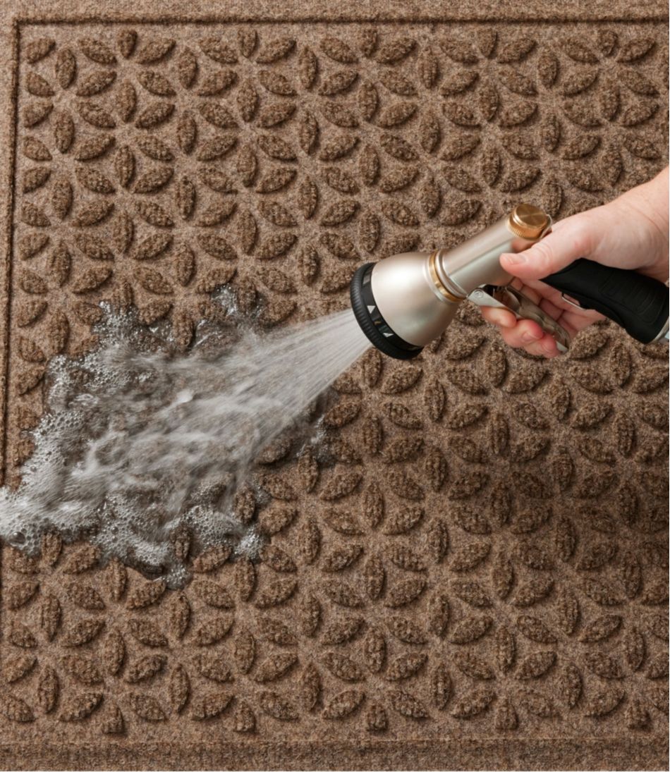 L.L.Bean Online | Heavyweight Recycled Waterhog Doormat, Half Round, Blooming Circles