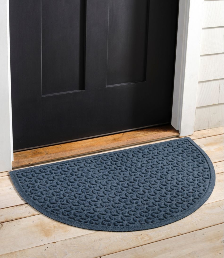 L.L.Bean Online | Heavyweight Recycled Waterhog Doormat, Half Round, Blooming Circles