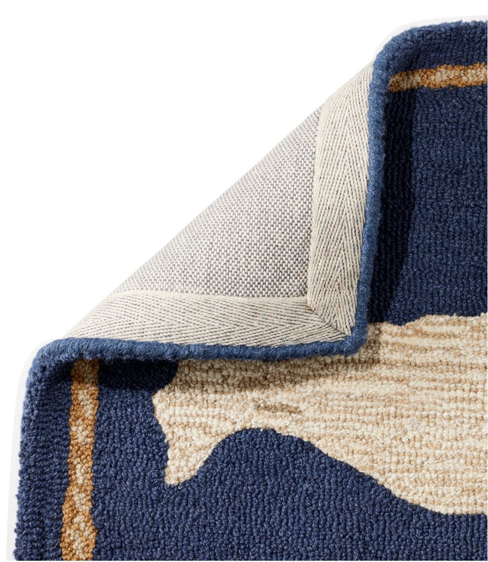 L.L.Bean Outlet | Wool Hooked Novelty Rug, Whale