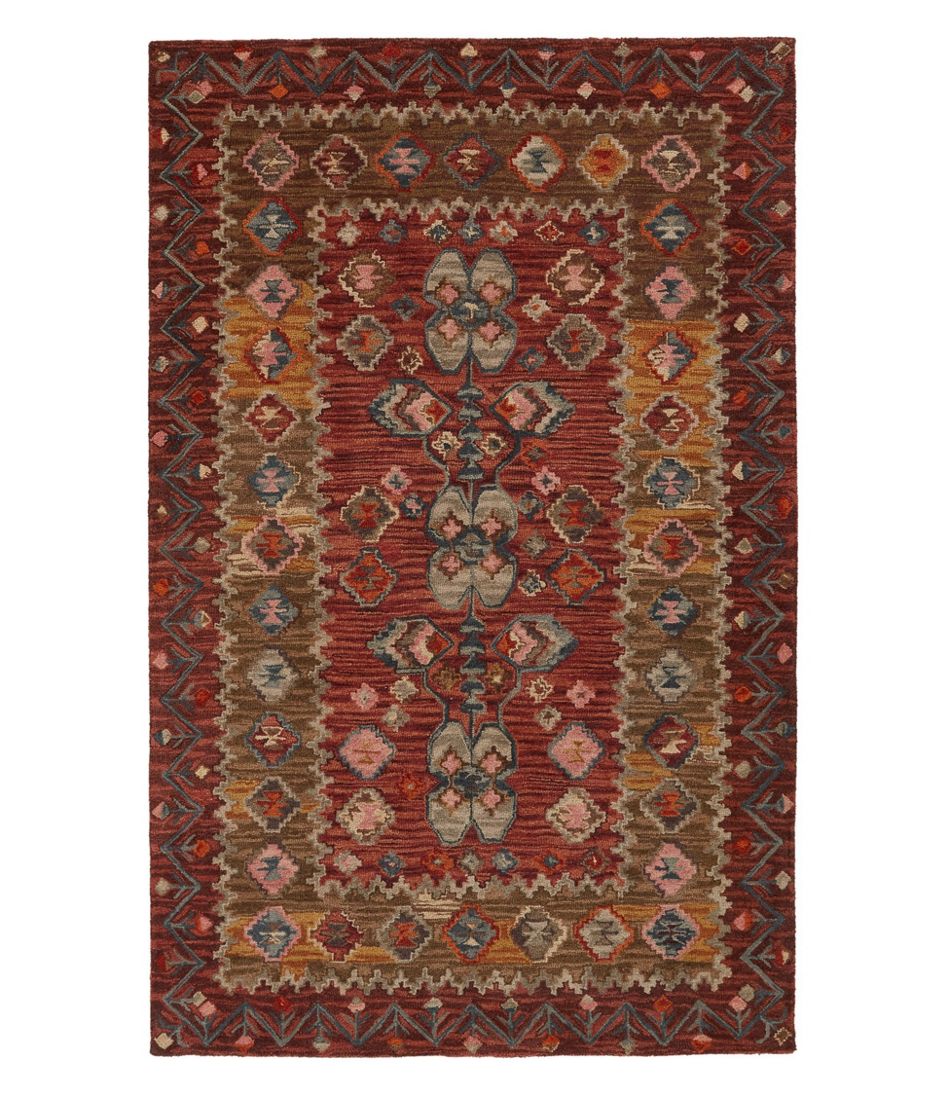 L.L.Bean On Sale | Double Border Wool Hooked Rug, Sienna Multi