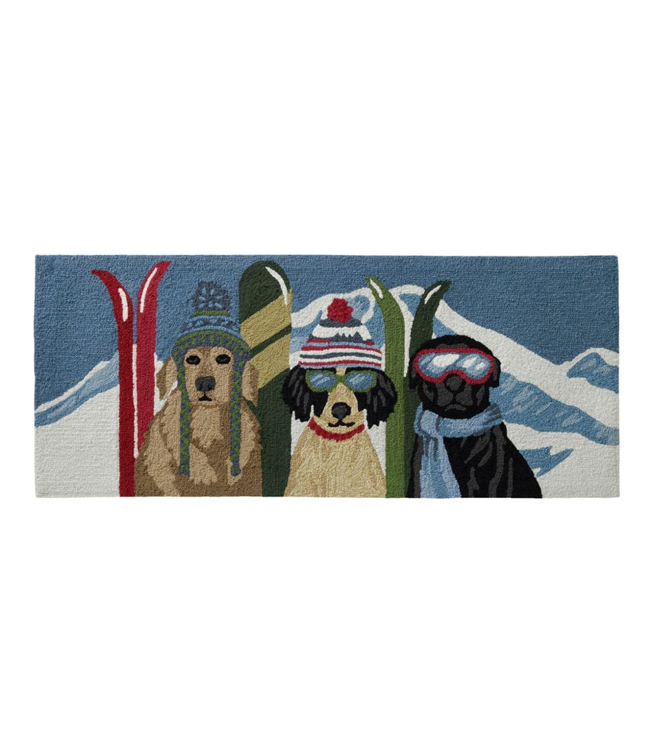 L.L.Bean Online | Indoor/Outdoor Vacationland Runner, Dogs Skiing