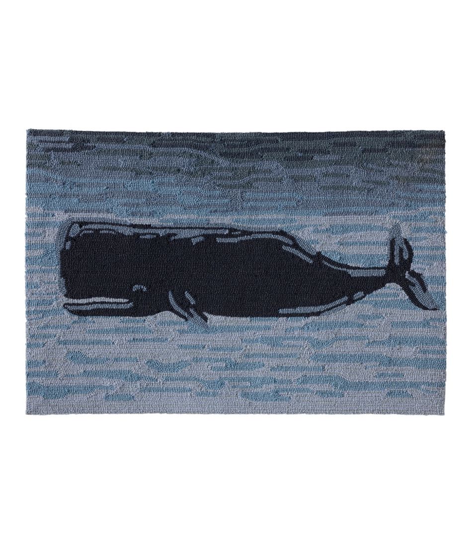 L.L.Bean Outlet | Indoor/Outdoor Vacationland Rug, Coastal Whale