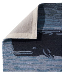 L.L.Bean Outlet | Indoor/Outdoor Vacationland Rug, Coastal Whale