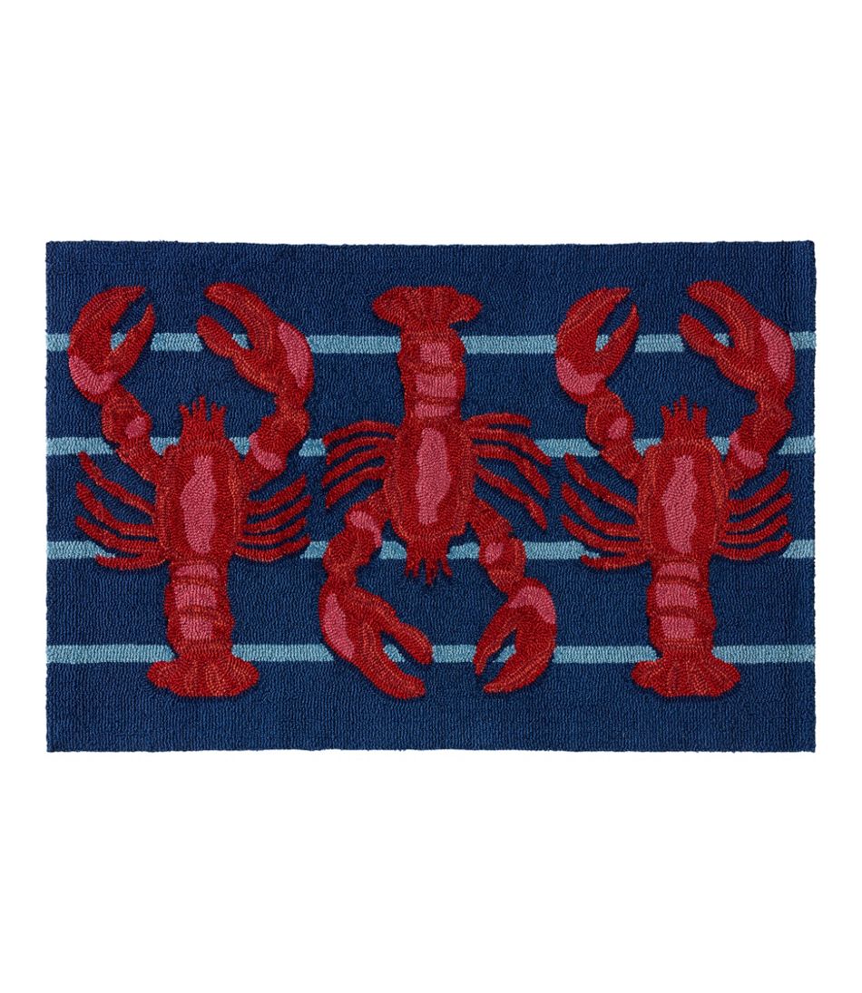 L.L.Bean New | Indoor/Outdoor Vacationland Rug, Lobsters