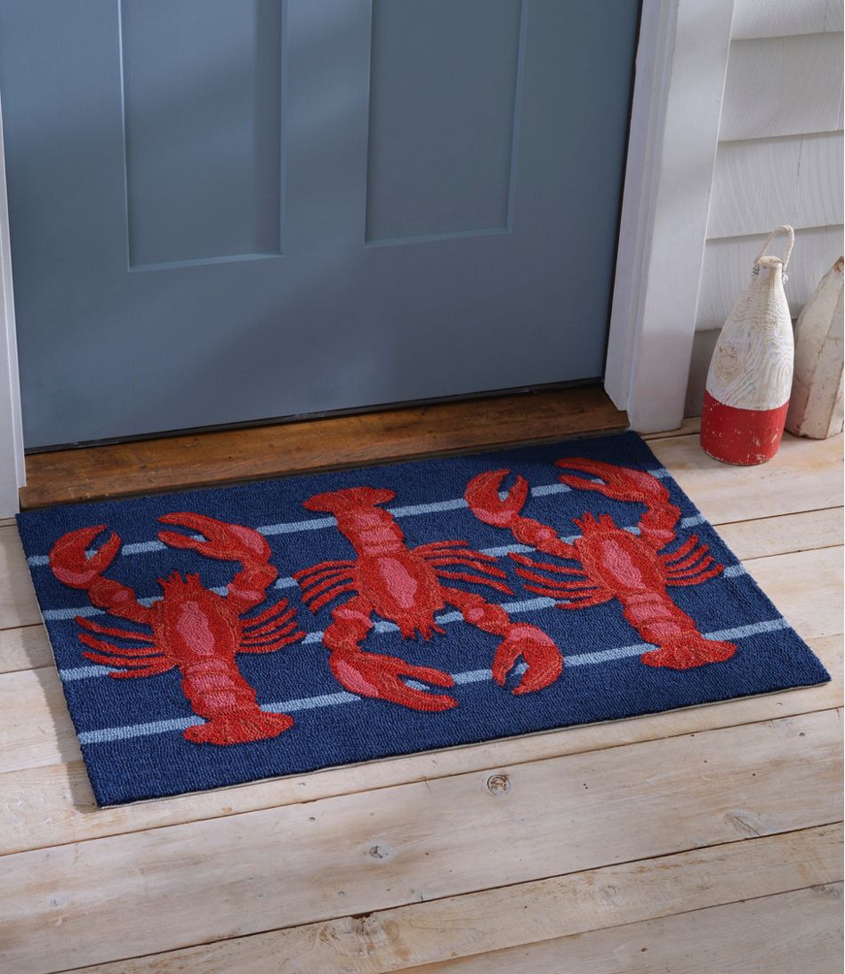 L.L.Bean New | Indoor/Outdoor Vacationland Rug, Lobsters