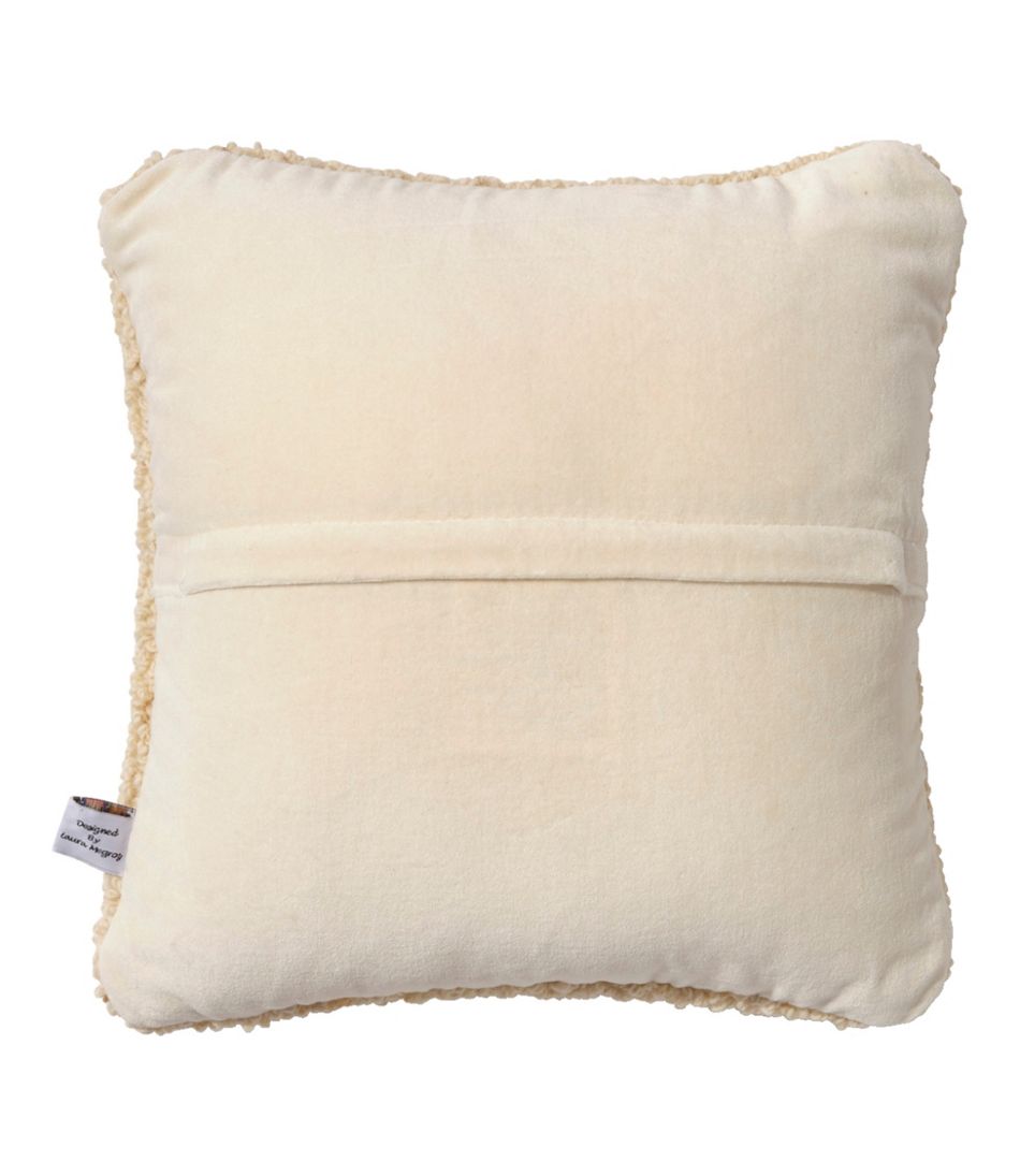 L.L.Bean New | Wool Hooked Throw Pillow, Yellow Dog, 14" x 14"