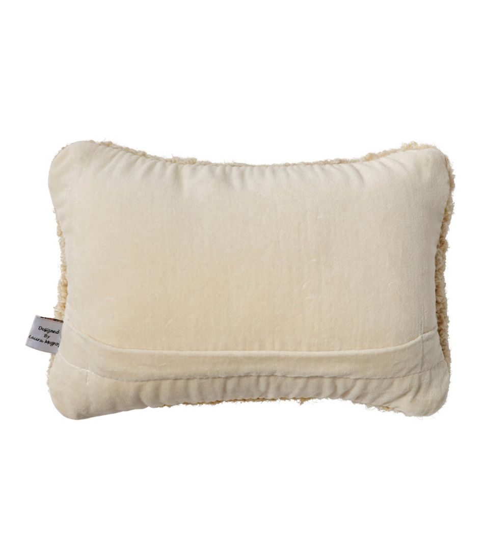 L.L.Bean Discount | Wool Hooked Throw Pillow, Yellow Labrador, 8" x 12"
