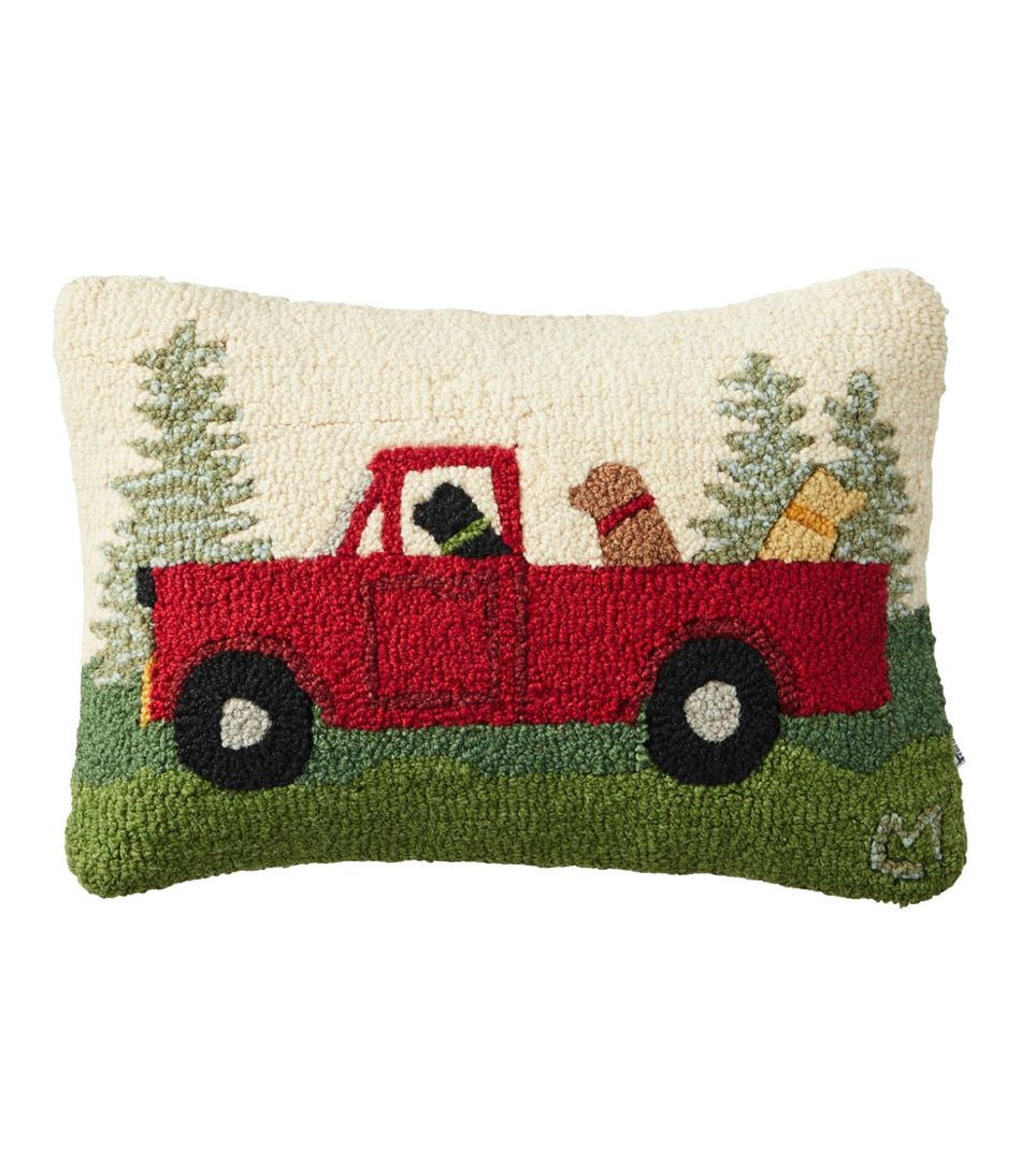 L.L.Bean For Sale | Wool Hooked Throw Pillow, Dog Trio, 14" x 20"
