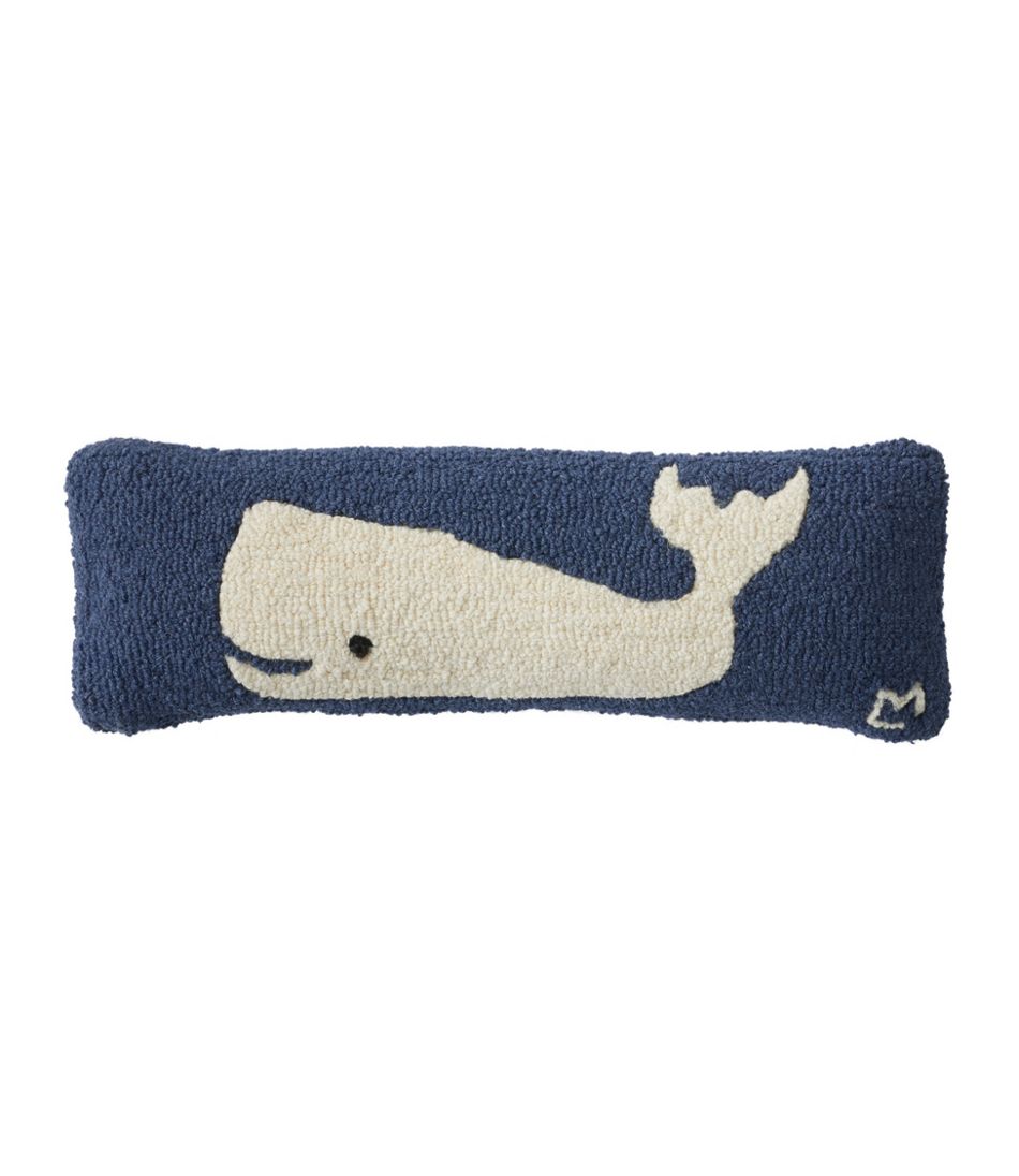L.L.Bean US | Wool Hooked Throw Pillow, Whale, 8" x 24"