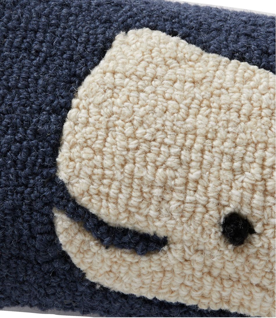 L.L.Bean US | Wool Hooked Throw Pillow, Whale, 8" x 24"