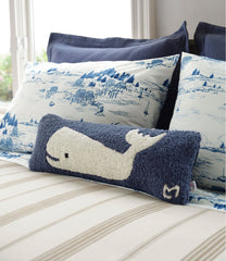 L.L.Bean US | Wool Hooked Throw Pillow, Whale, 8" x 24"