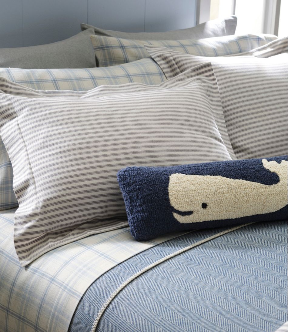 L.L.Bean US | Wool Hooked Throw Pillow, Whale, 8" x 24"