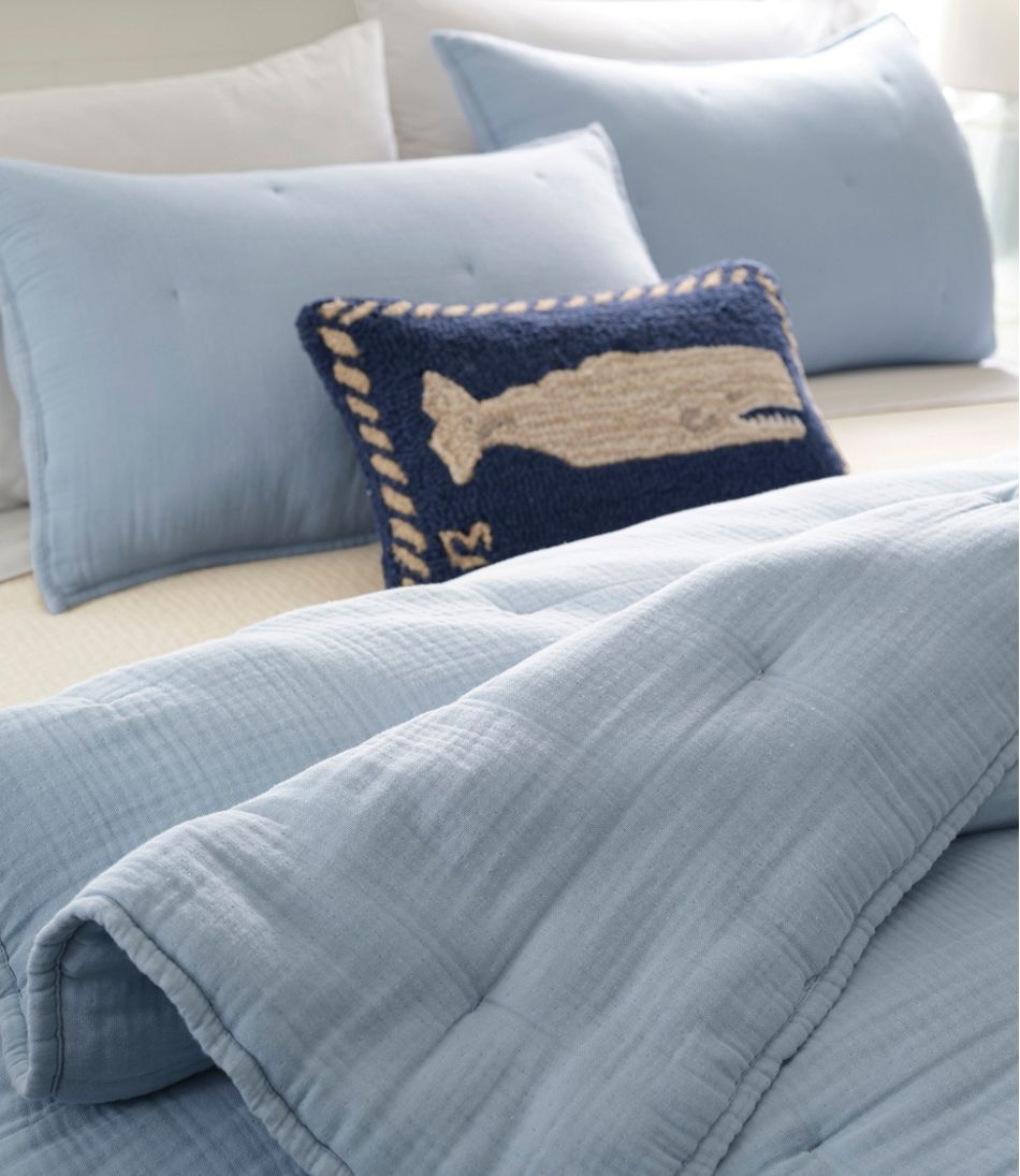 L.L.Bean US | Wool Hooked Throw Pillow, Whale, 12" x 18"