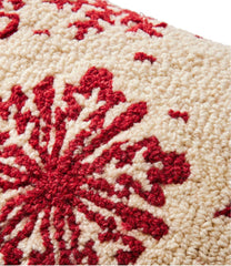 L.L.Bean Sale | Wool Hooked Throw Pillow, Snowflake, 14" x 20"