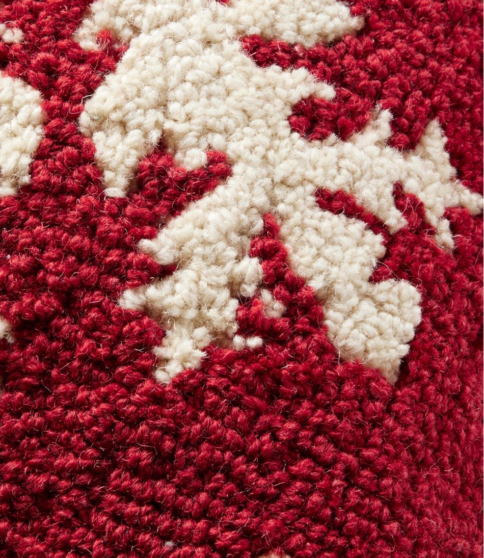 L.L.Bean US | Wool Hooked Throw Pillow, Snowflake, 14" x 14"