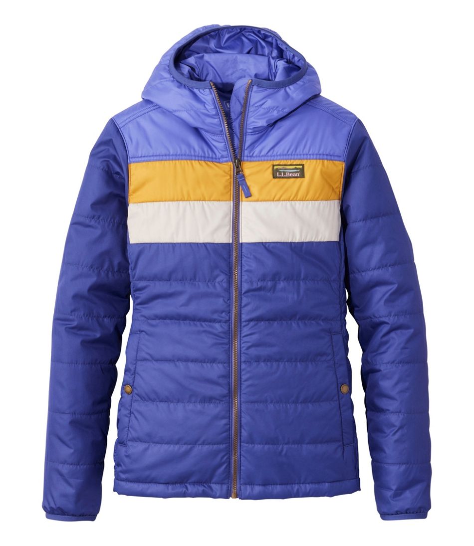 L.L.Bean New | Women's Mountain Classic Puffer Hooded Jacket, Colorblock