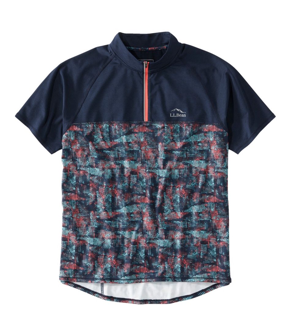 L.L.Bean New | Men's Comfort Cycling Jersey, Short-Sleeve Print
