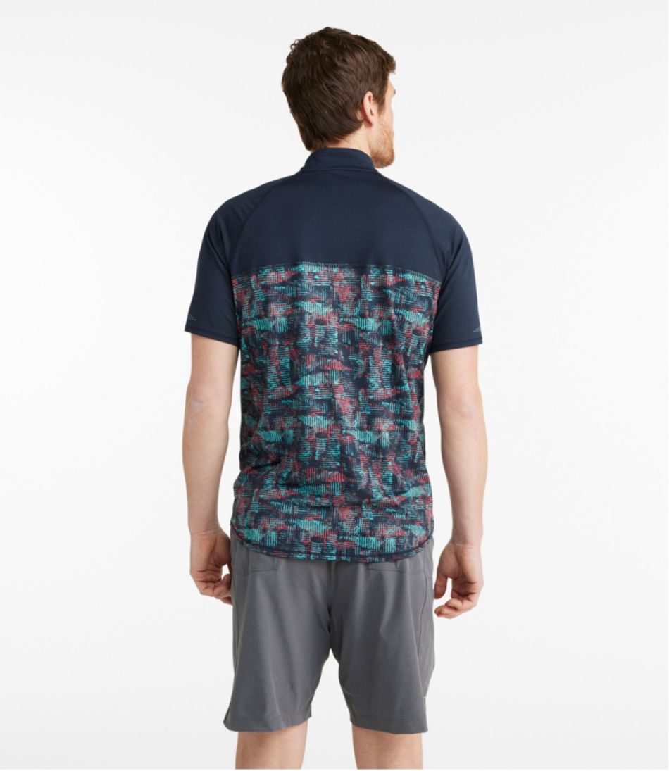 L.L.Bean New | Men's Comfort Cycling Jersey, Short-Sleeve Print