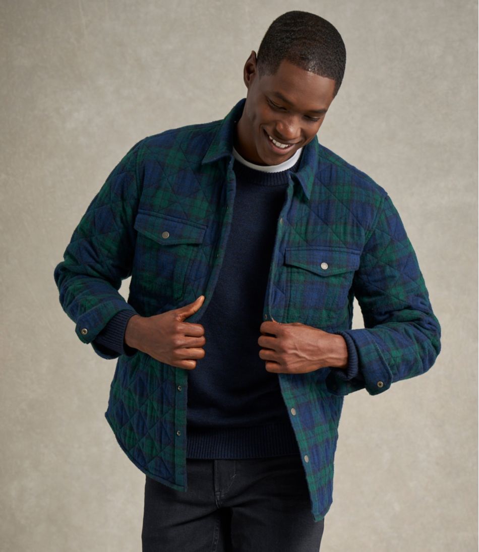 L.L.Bean Outlet | Men's Quilted Scotch Plaid Flannel Shirt Jac