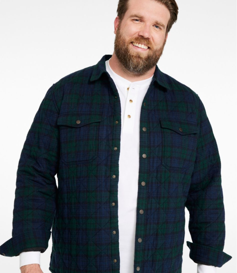 L.L.Bean Outlet | Men's Quilted Scotch Plaid Flannel Shirt Jac