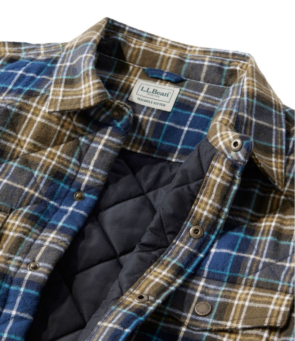 L.L.Bean Outlet | Men's Quilted Scotch Plaid Flannel Shirt Jac