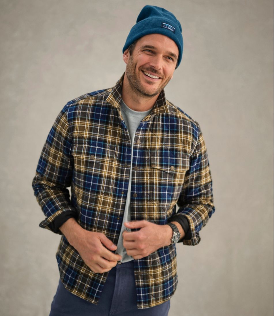 L.L.Bean Outlet | Men's Quilted Scotch Plaid Flannel Shirt Jac