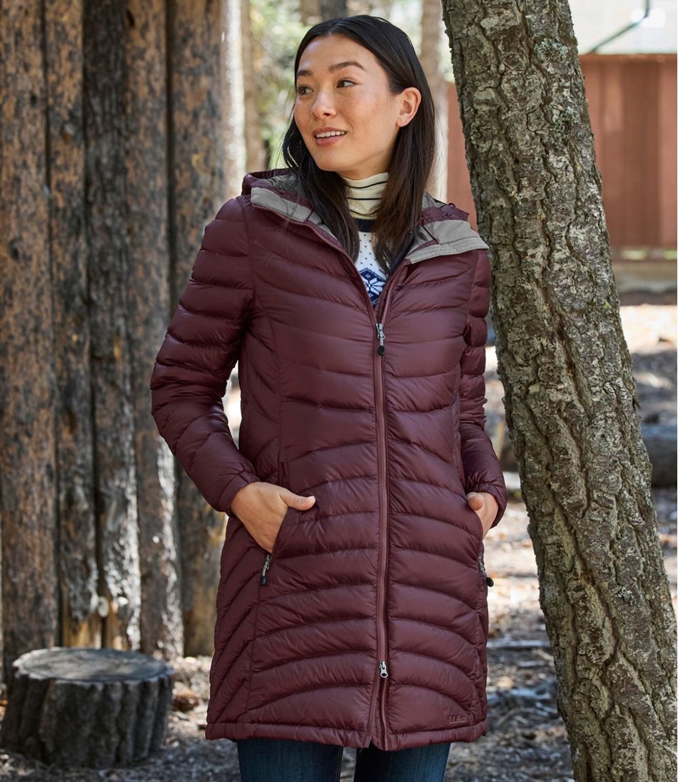 L.L.Bean Discount | Women's Ultralight 850 Down Hooded Coat, Three-Quarter Length